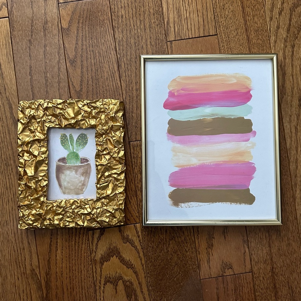 Gold frame wall art set of 2 framed prints